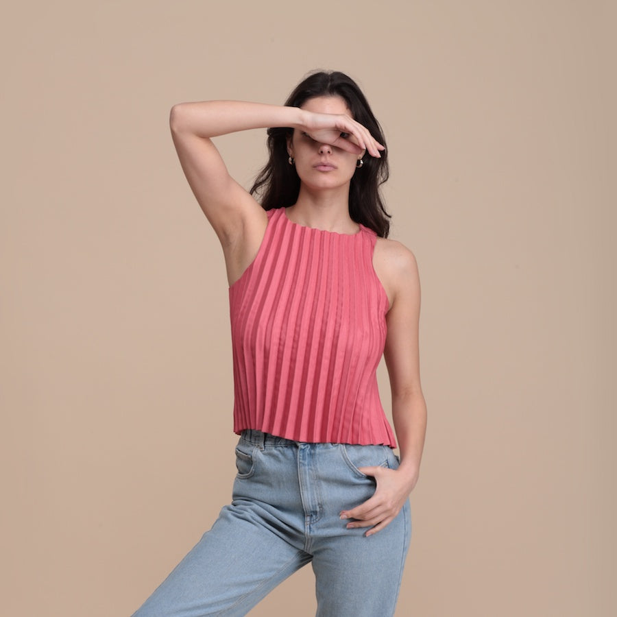 The Soleil Tank Top - old pink