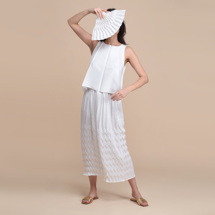 The Comète long skirt - white