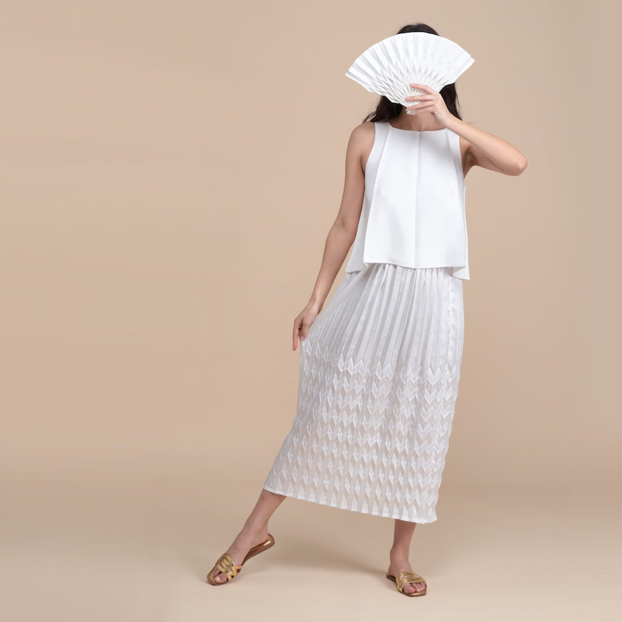 The Comète long skirt - white