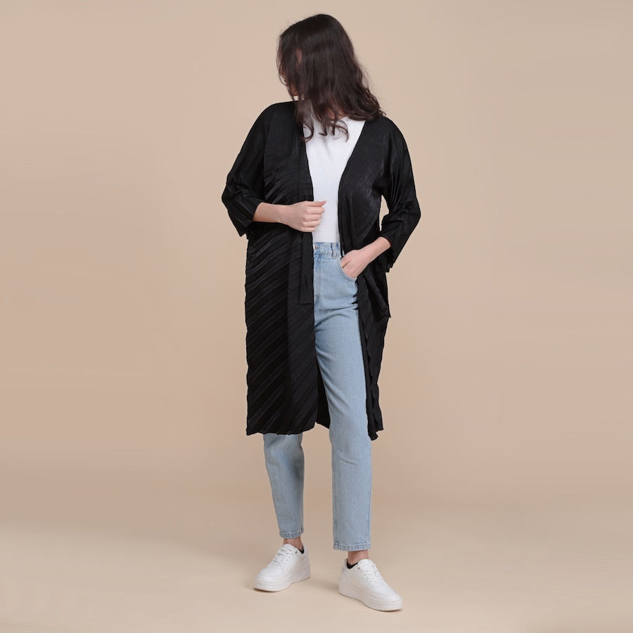 The long Kimono - black