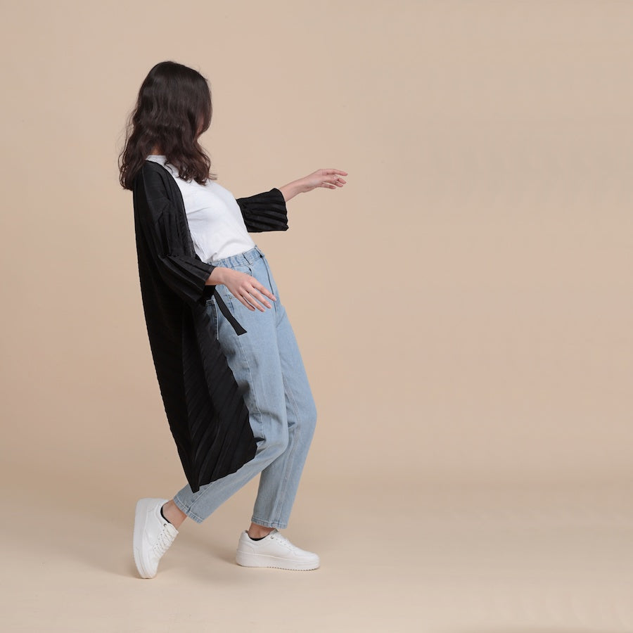 The long Kimono - black
