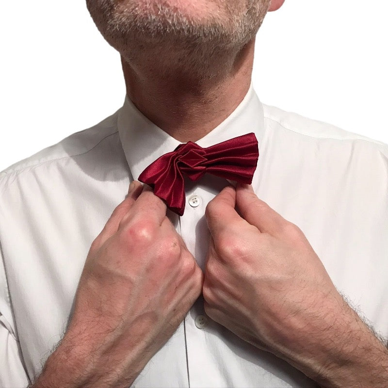 Burgundy bow tie