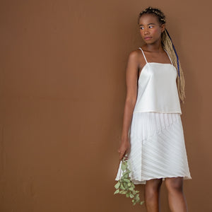 CONSTELLATION short layered dress - white - size XS