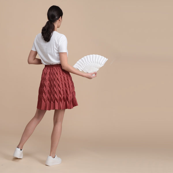 The Comète short skirt - brick