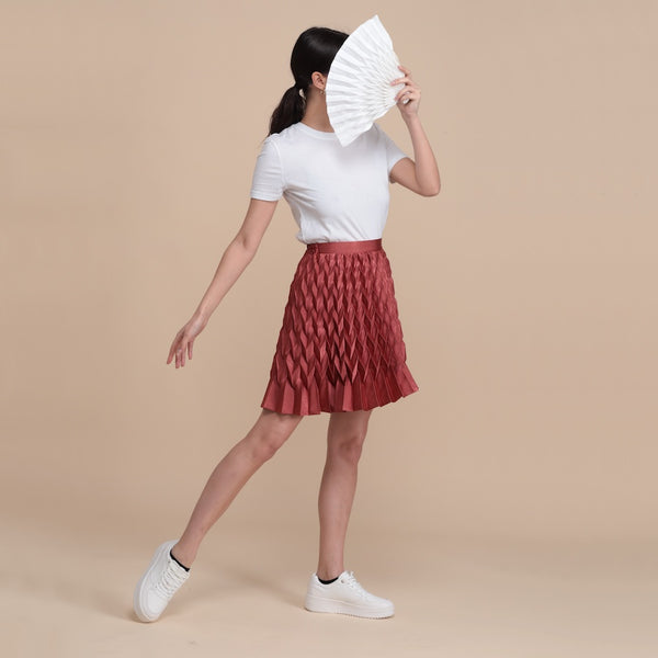 The Comète short skirt - brick