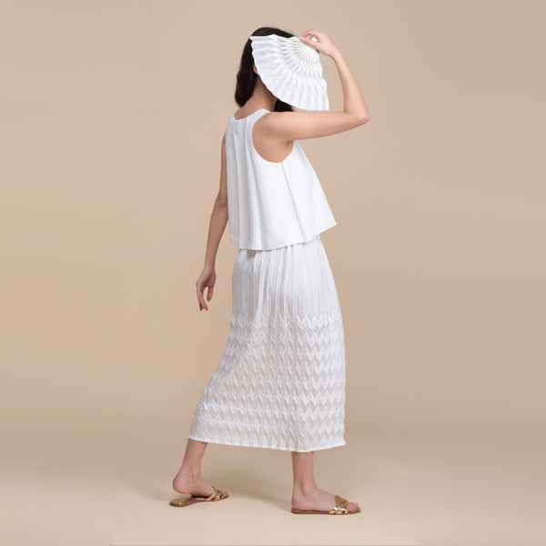 The Comète long skirt - white