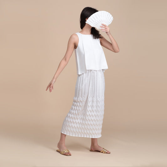 The Comète long skirt - white